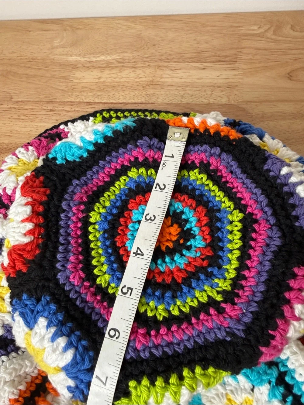 Handmade Crochet Floral Bucket Hat - Multicolor